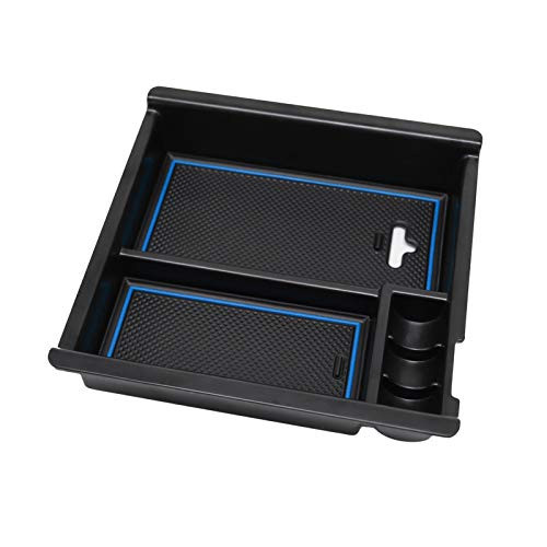 SENSHINE Center Console Organizer Tray for Toyota Tacoma Accessory 2016-2019 2020 2021 Secondary Storage Armrest Box Insert Tray -Blue Trim-