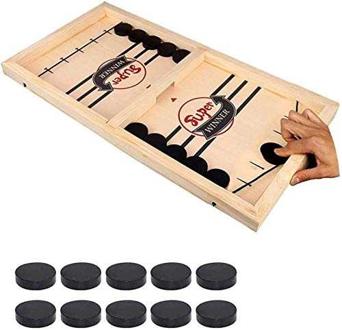 Fast Sling Puck Game-Wooden Hockey Game-Desktop Battle Sling Hockey Table Games-Funny Parent-Child Toys Slingshot Board Games-Party Family Games -Foosball Winners Board Games