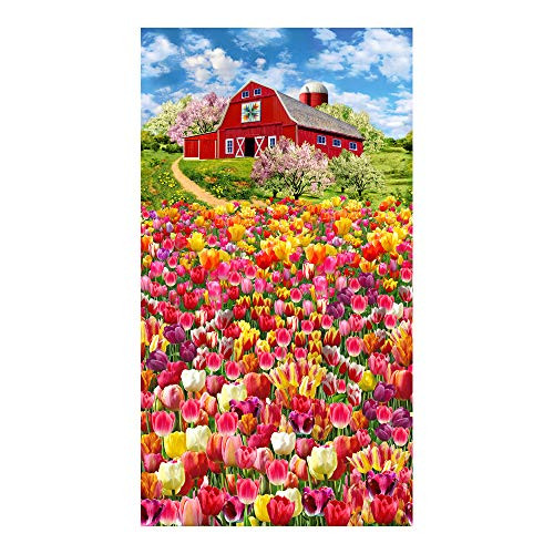 Timeless Treasures Tulip Farm 24'' Panel Multi Fabric