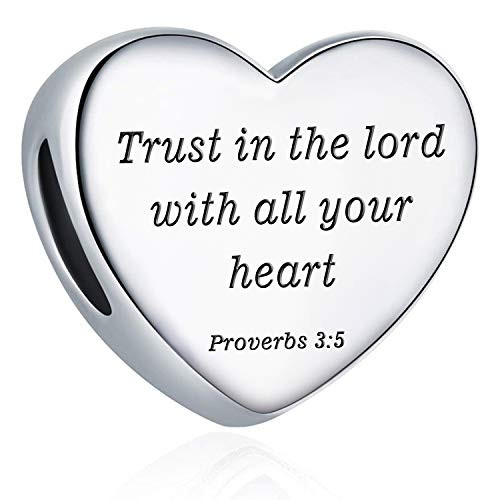 Heart Charm Fit Charms Bracelet Christian Bible Verse Charm Prayer Faith Religious Jewelry Gifts for Women Girls Heart Charm Fit Charms Bracelet Christian Bible Verse Charm Prayer Faith Religious Jewelry Gifts for Women Girls