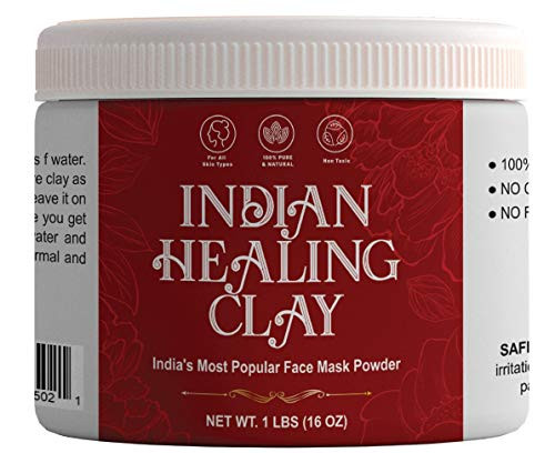 Aiva Indian Healing Clay | Deep Pore Cleansing Facial  and  Body Mask | Healthcare 100 percent Natural Calcium Bentonite Clay - 1lb