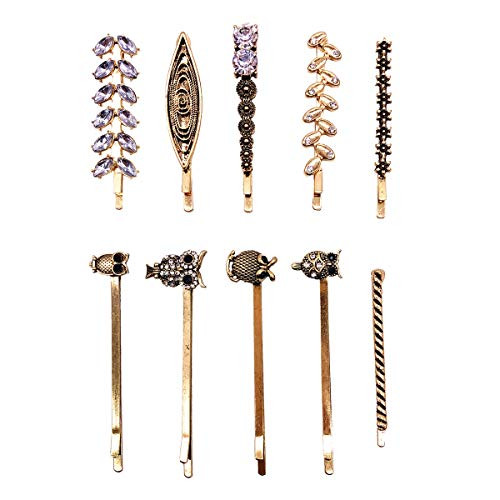 10Pcs Retro Hair Clips Rhinestone Hair Pins Hairpins Barrette Bobby Pins for Women Ladies and Girls Headwear Styling Tools Hair Accessories 10Pcs Retro Hair Clips Rhinestone Hair Pins Hairpins Barrette Bobby Pins for Women Ladies and Girls Headwear Styling Tools Hair Accessories
