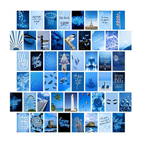 Blue Wall Collage Kit Aesthetic Pictures- Collage Kit for Wall Aesthetic- Aesthetic Pictures for Wall Collage- Room Decor for Teen Girls- Wall Collage Kit- Blue Collage Kit- 50pcs 4x6 inch Blue Wall Collage Kit Aesthetic Pictures- Collage Kit for Wall Aesthetic- Aesthetic Pictures for Wall Collage- Room Decor for Teen Girls- Wall Collage Kit- Blue Collage Kit- 50pcs 4x6 inch