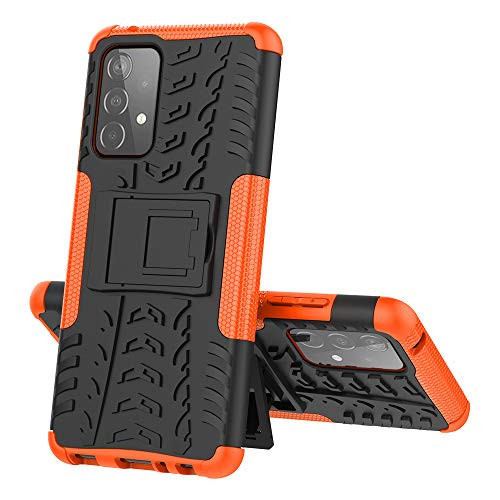 COTDINFOR Compatible with Samsung Galaxy A52 5G Case Heavy Duty with Kickstand Military Grade Dual Layer Drop Protection Shockproof Slim Phone Case for Samsung Galaxy A52 5G. Hyun Orange