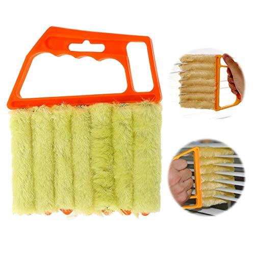 Blind Cleaner Tool 7 Finger Dusting Cleaner Tool Hand-held Cleaner Mini Blind Duster Brush Venetian Blind Duster Window Blinds Tool Microfiber Air Conditioner Cleaner -Orange Handle- Blind Cleaner Tool 7 Finger Dusting Cleaner Tool Hand-held Cleaner Mini Blind Duster Brush Venetian Blind Duster Window Blinds Tool Microfiber Air Conditioner Cleaner -Orange Handle-