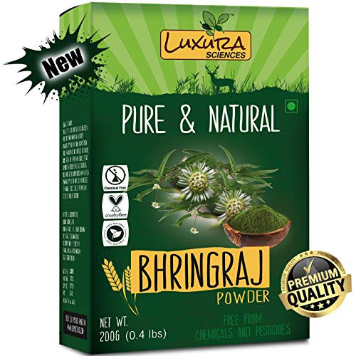 Luxura Sciences Natural Bhringraj Powder for hair growth and conditioning 200 Grams -Eclipta Alba-