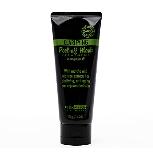 BioMiracle Clarifying Peel-off Mask Treatment- With Matcha and Green Tea Extracts- for Clarifying- Anti-Aging and Rejuvenating Skin- 3.5 Oz