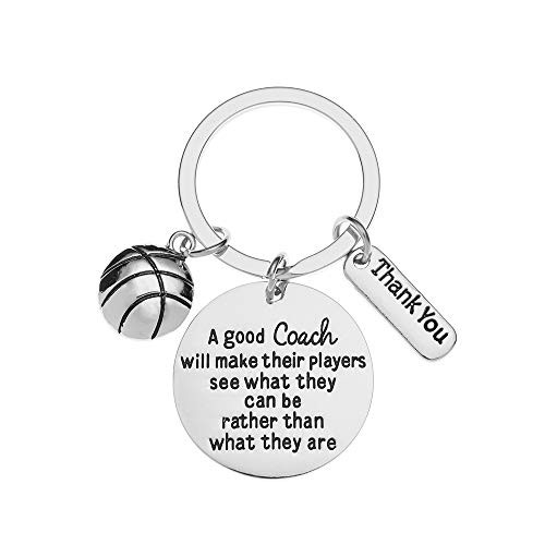 Sportybella Basketball Coach Keychain- Basketball Coach Gifts- A Good Coach Will Make Their Players See What They Can Be- Rather Than What They are Keychain for Men and Women