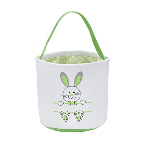 Easter Bunny Basket Egg Bags for Kids-Hunt Bag Candy Gifts Bucket Tote-Canvas Tote Bags Buckets for Easter Eggs-Green- Easter Bunny Basket Egg Bags for Kids-Hunt Bag Candy Gifts Bucket Tote-Canvas Tote Bags Buckets for Easter Eggs-Green-