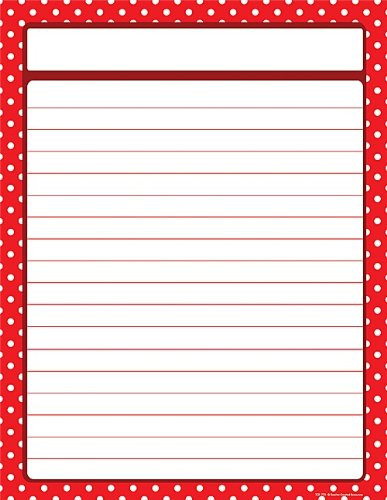Teacher Created Resources Red Polka Dots Blank Chart- Red -7711-