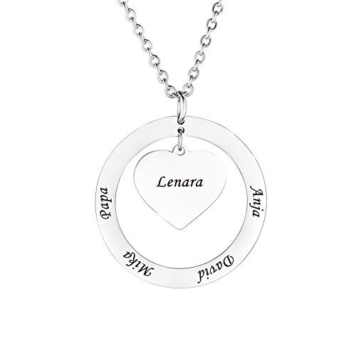 Custom Name Necklace-Personalized Family Name Necklace-Stainless Steel Mother Necklace with 1-5 Names-Name Necklaces Pendant for Women Family Mother Day Jewelry Gift Custom Name Necklace-Personalized Family Name Necklace-Stainless Steel Mother Necklace with 1-5 Names-Name Necklaces Pendant for Women Family Mother Day Jewelry Gift