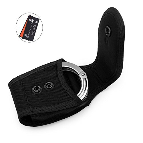 CyberDyer Cuff Holder Law Enforcement Military Standard Handcuff Pouch Belt Loop Black Handcuff Case -Black-