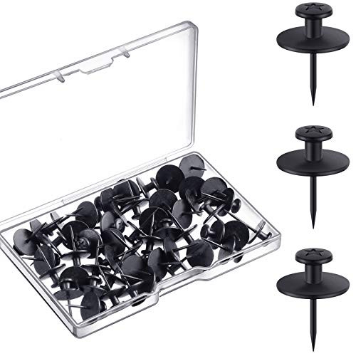 Double-Headed Picture Hangers Nails Small Head Hanging Nails Picture Photo Hanging Hook Pins for Home Office Hanging Picture Photo Decorations -Black-25 Pieces-