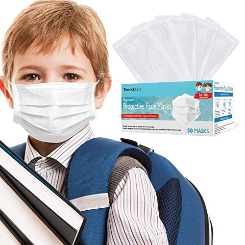 50 Pack Kids Face Masks Individually Wrapped Kids Disposable Face Mask