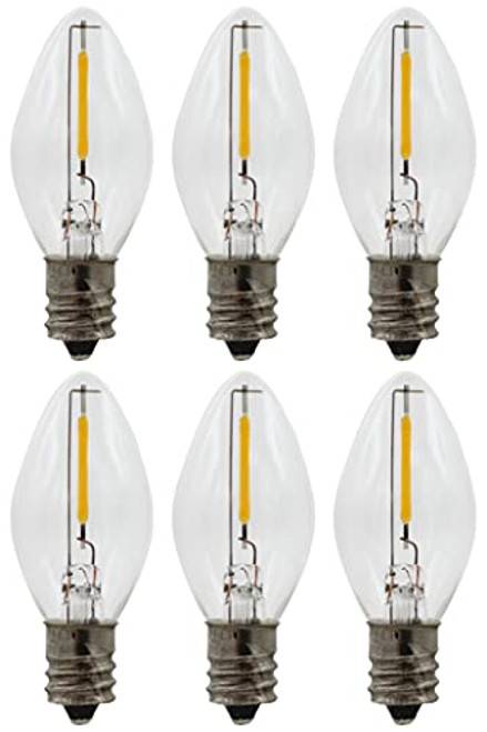 Creative Hobbies LED Night Light Bulbs -6 Pack-- C7 Replacement Light Bulbs 0.6W Equivalent to 4W 5W 6W 7W Incandescent- White Warm 2700K- Christmas String Lights- Electric Window Candles Creative Hobbies LED Night Light Bulbs -6 Pack-- C7 Replacement Light Bulbs 0.6W Equivalent to 4W 5W 6W 7W Incandescent- White Warm 2700K- Christmas String Lights- Electric Window Candles