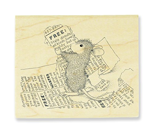 STAMPENDOUS House Mouse Wood Rubber Stamp, Classified Ad  