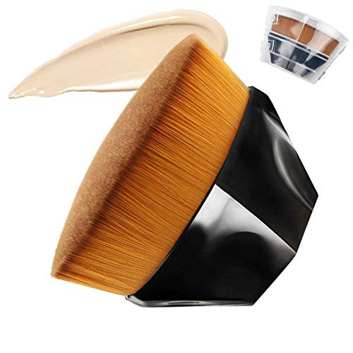 SZ1024 Foundation Makeup Brush Flat Top High-Density Kabuki Hexagon Face Blush Liquid Powder Foundation Brush for Blending Liquid Cream or Flawless Powder Cosmetics with Bonus Protective Case -Black- SZ1024 Foundation Makeup Brush Flat Top High-Density Kabuki Hexagon Face Blush Liquid Powder Foundation Brush for Blending Liquid Cream or Flawless Powder Cosmetics with Bonus Protective Case -Black-
