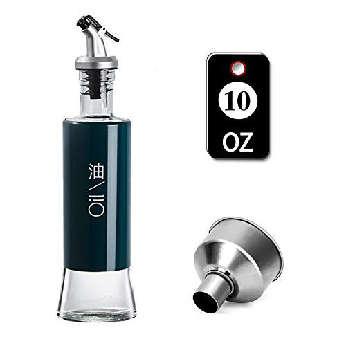 10 OZ Olive Oil Dispenser Bottle - Stainless Steel Oil  and  Vinegar Dispenser- Glass Olive Oil Bottle - 300ml Oil  and  Vinegar Cruet with Funnel - Olive Oil Sprayers for Kitchen 10 OZ Olive Oil Dispenser Bottle - Stainless Steel Oil  and  Vinegar Dispenser- Glass Olive Oil Bottle - 300ml Oil  and  Vinegar Cruet with Funnel - Olive Oil Sprayers for Kitchen