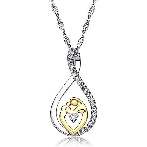 Shareky Infinity Necklace Mother Birthday Gift Lucky Knot Pendant Pendant Cubic Zirconia Necklace Jewelry for Women Gold