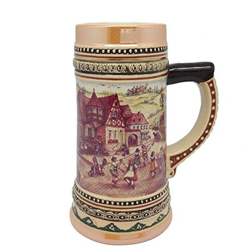 Ceramic Beer Stein with German Village Dancers 4.5"/170ml
