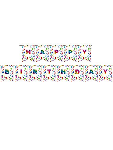 Creative Converting DIY PENNANT BANNER- RAINBOW FOIL BIRTHDAY- 7.2inch- Multicolor