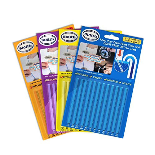 Drain Opener Drain Sticks Drain Cleaner Sticks Drain Cleaner  and  Deodorizer Garbage Disposal Deodorizer Unscented Cleaning Sticks for Bathroom- Kitchen- Toilet- Shower drain -48 Pack- Mix-
