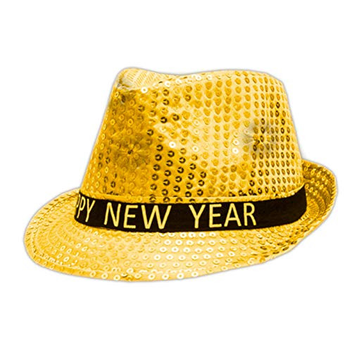 blinkee LED Happy New Year Fedora Hat Gold by