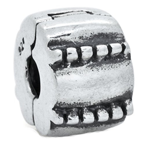 Charm Bead Clip - .925 Sterling Silver - Fits Pandora Charm Bracelet