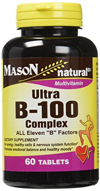 Mason Vitamins Ultra B 100 Complex All EleveninchBinch Factors Tablets- 60 Count