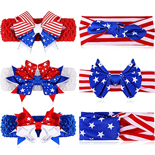 6 Pieces 4th of July Girl's Headband White Blue and Red- Independence Day Baby Hairband- Baby Girl Hairbands- American Flag Baby Headbands 6 Pieces 4th of July Girl's Headband White Blue and Red- Independence Day Baby Hairband- Baby Girl Hairbands- American Flag Baby Headbands