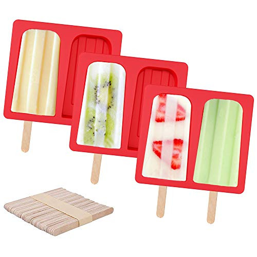 Ozera 3 Packs Popsicle Molds- Easy Release Reusable Ice Pop Molds Silicone Popsicle Molds Ice Cream Mold- Cake Pop Mold with 60 Wooden Sticks for Homemade Popsicles Ozera 3 Packs Popsicle Molds- Easy Release Reusable Ice Pop Molds Silicone Popsicle Molds Ice Cream Mold- Cake Pop Mold with 60 Wooden Sticks for Homemade Popsicles