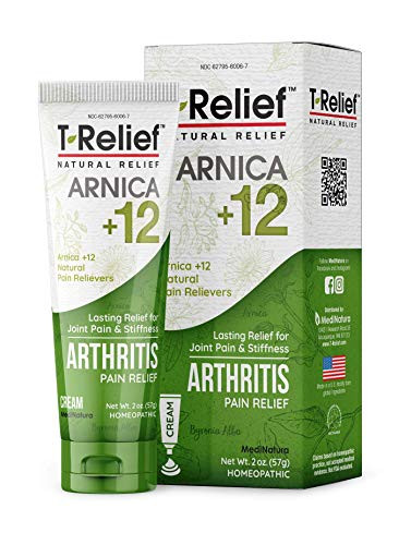 MediNatura T-Relief Arthritis Pain Relief with Arnica Plus 12 Active Pain Relievers- 2 oz Cream