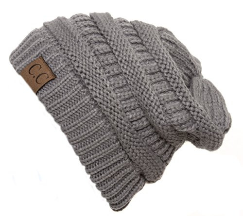 Gravity Threads Knit Soft Stretch Beanie Cap- Light Melange Grey