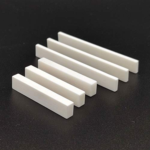 Vencetmat 3 Set of 6Pcs Blank  and  Uncut Guitar Saddles and Guitar Nut Pure Bone 80x3x10mm- 52x6x10mm for Electric  and  Acoustic  and  Classical  and  Cigar Guitar- Mandolin- Banjo- Ukulele Part Replacement