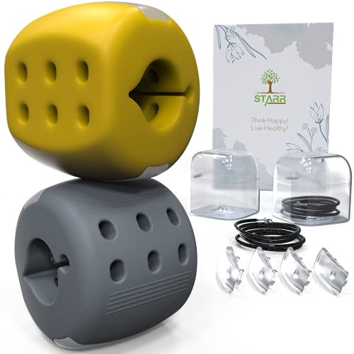 STARR Jawline Exerciser For Men And Women 2 Pack-2021 Model-Food Grade Silicone-Chisel Your Jaw-Jaw Strengthener-Define Jawline-Helps Tone Face-Jawline Shaper-Face Fat Reducer