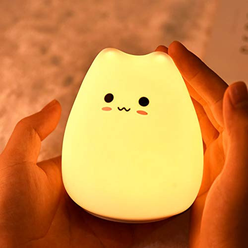 ZKLiLi Kids Night Light Cat Lamp- Kitty Night Light for Kids Tap Control Silicone Nightlights Toddler Baby Girls Cute Kawaii Nightlight Lovely Cat-Battery Powered ZKLiLi Kids Night Light Cat Lamp- Kitty Night Light for Kids Tap Control Silicone Nightlights Toddler Baby Girls Cute Kawaii Nightlight Lovely Cat-Battery Powered