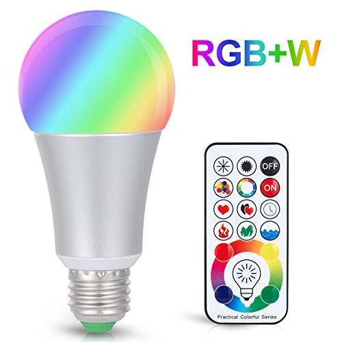 Boomile E26 LED Light Bulb with Remote Control, Timming 10W E27 RGB + Daylight White LED Color Changing Light Bulb, Dimmable Led Lamp, 120 Color Choices, Decorative Mood Light
