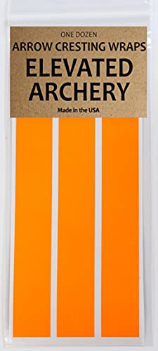 Elevated Archery 4inch Arrow Cresting Wraps for Carbon Shafts Pack of 12 -Neon Orange-