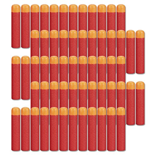 Ennrui 60 Pcs 9.5cm Red Foam Darts Refill for Nerf N-strike Elite Mega Series Blasters Toy Gun