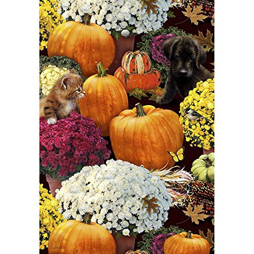 Magnolia Garden Fall Flower Harvest with Friends 30 x 44 Rectangular Large House Flag