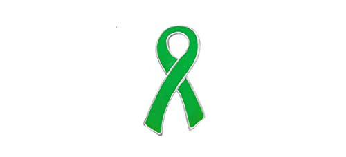 Fundraising For A Cause | Large Green Ribbon Shaped Awareness Pin - Green Ribbon Pin for Cerebral Palsy- Mental Health- Bipolar Disorder- Organ Donation- Liver Cancer  and  Event Promotions -1 Pin-