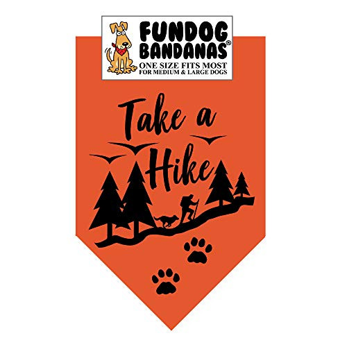 Take a Hike Dog Bandana -One Size Fits Most for Medium to Large Dogs- Burnt Orange-