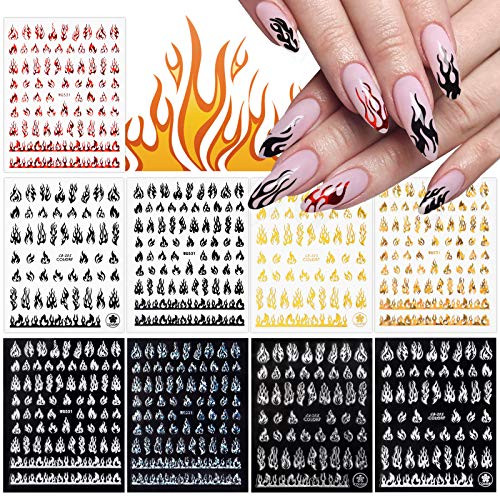 9 Sheets Flame Nail Art Stickers Decals- TOROKOM 3D Self-Adhesive Fire Nail Stickers Decals Flame Nail Art Supplies Flame Nail Stickers for Nail Decor 9 Sheets Flame Nail Art Stickers Decals- TOROKOM 3D Self-Adhesive Fire Nail Stickers Decals Flame Nail Art Supplies Flame Nail Stickers for Nail Decor