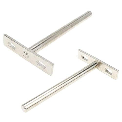 XMHF 6 Inch Floating Shelf Brackets Silver Tone- 2 Pack Heavy Duty Hidden Shelf Brackets Solid Steel Blind Shelf Support Hardware for Floating Wood Shelves
