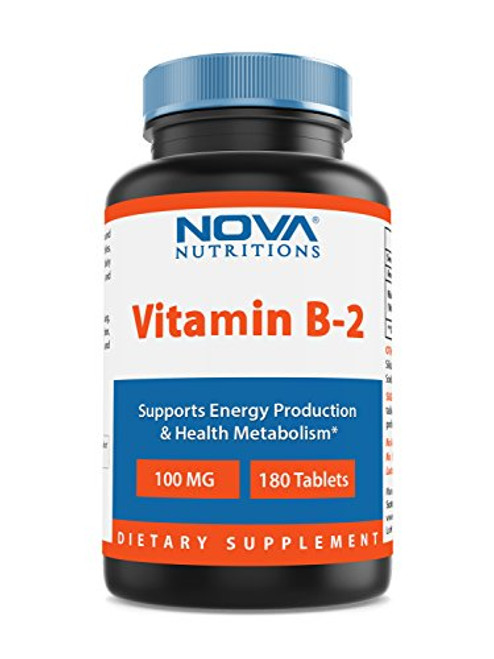 Nova Nutritions Vitamin B2 Riboflavin 100 mg 180 Tablets Nova Nutritions Vitamin B2 Riboflavin 100 mg 180 Tablets