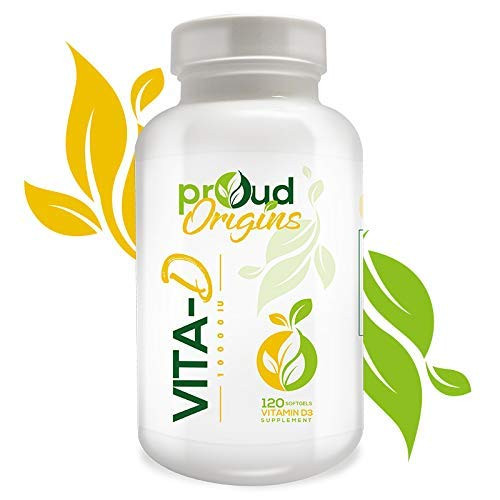 Proud Origins Vita-D 10000IU Vitamin D for Immune Support- Healthy Bones and Teeth-120 Softgels- One Softgel Daily