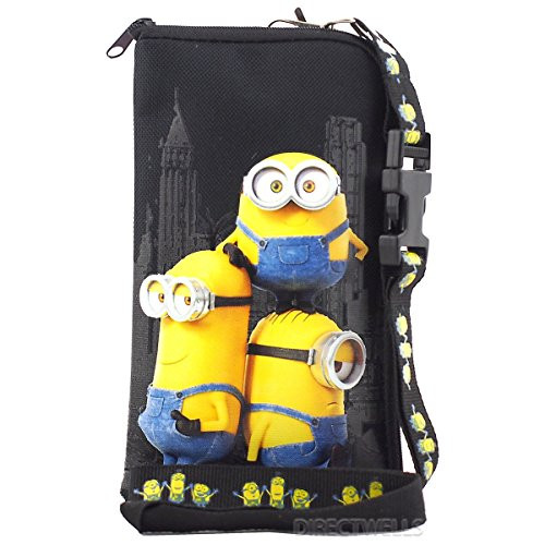 Despicable Me Minions Authentic Licensed Lanyard With Cellphone Purse/Wallet -Black-