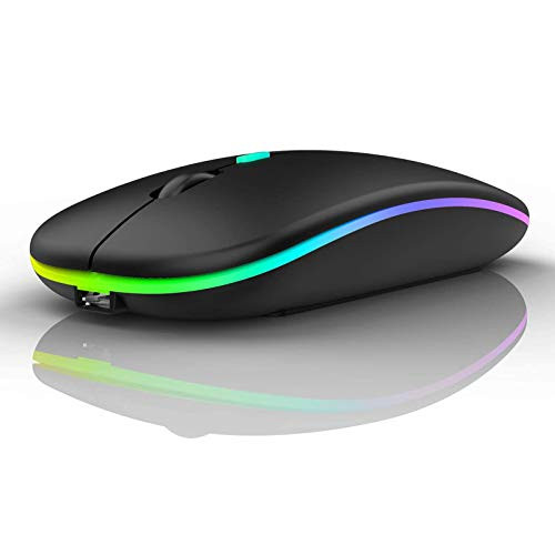 LED Wireless Mouse- Slim Rechargeable Wireless Silent Mouse- 2.4G Portable USB Optical Wireless Computer Mice with USB Receiver for Notebook- PC- Laptop- Computer- Desktop LED Wireless Mouse- Slim Rechargeable Wireless Silent Mouse- 2.4G Portable USB Optical Wireless Computer Mice with USB Receiver for Notebook- PC- Laptop- Computer- Desktop