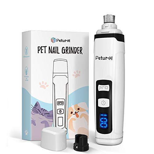 Petural Dog Nail Grinder-Professional LCD 2-Speed Nail Grinder for Dogs-Rechargeable Quiet Pet Nail Grinder-Painless Paws Grooming and Smoothing Nails Grinder for Large Medium Small Dogs and Cats Petural Dog Nail Grinder-Professional LCD 2-Speed Nail Grinder for Dogs-Rechargeable Quiet Pet Nail Grinder-Painless Paws Grooming and Smoothing Nails Grinder for Large Medium Small Dogs and Cats