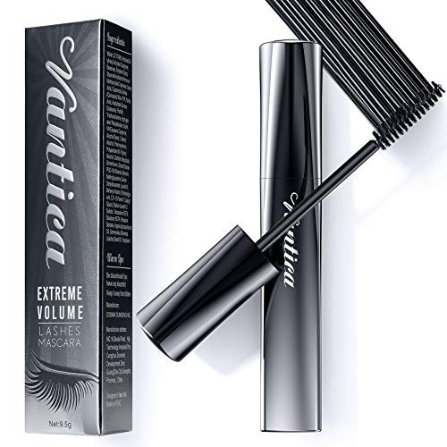 Mascara Black Volume and Length - Vantica Waterproof Mascara 4D silk Fiber Lash Mascara Black-Volumizing and Lengthening-Smudge proof-Eye Makeup